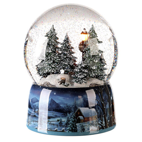 Christmas snow globe ice sleigh music box 20x15x15 5