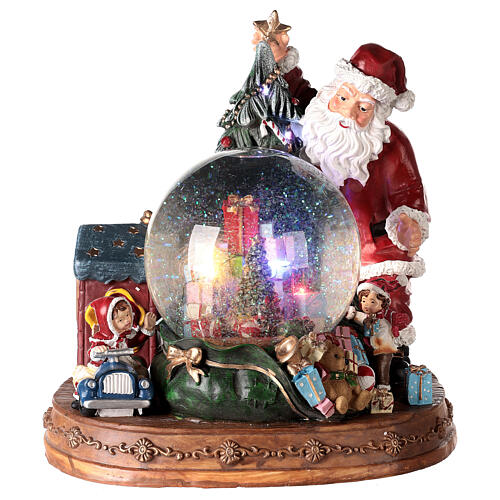 Snow globe with music box, gifts with Santa 30x25x30 cm 1