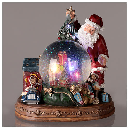 Snow globe with music box, gifts with Santa 30x25x30 cm 2