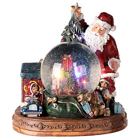 Carillón navideño Papá Noel regalos pila 30x25x30
