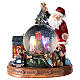 Enfeite natalino Pai Natal com globo de neve e caixa de música a pilha 30x26x31 cm s1