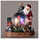 Enfeite natalino Pai Natal com globo de neve e caixa de música a pilha 30x26x31 cm s2