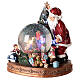 Enfeite natalino Pai Natal com globo de neve e caixa de música a pilha 30x26x31 cm s3