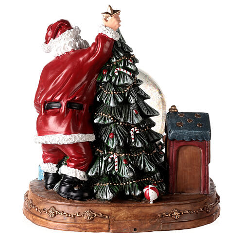 Christmas snow globe Santa and gifts battery powered 30x25x30 cm 5