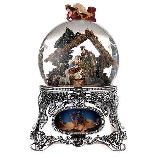 Carillon natalizio presepe angelo custode batteria 25x15x15 2