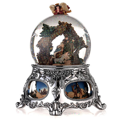 Carillon natalizio presepe angelo custode batteria 25x15x15 3
