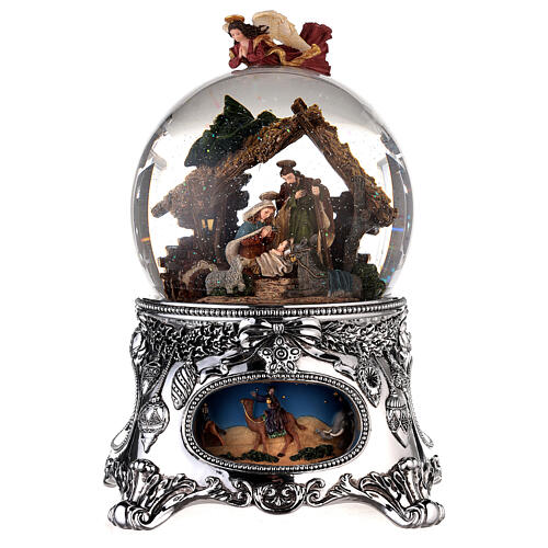 Snow globe with Nativity Scene and angel 25x15x15 cm batteries 1