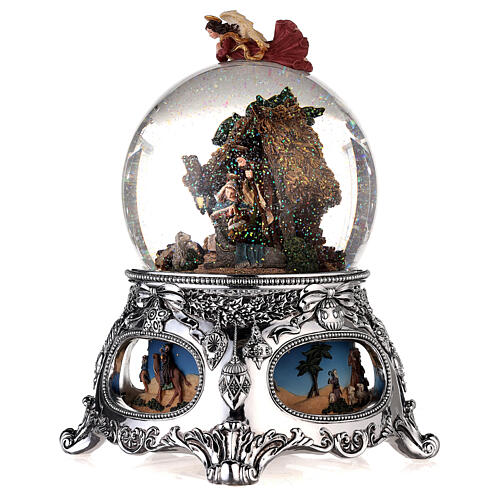 Snow globe with Nativity Scene and angel 25x15x15 cm batteries 4