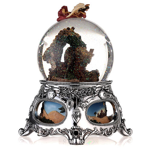 Snow globe with Nativity Scene and angel 25x15x15 cm batteries 5