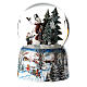 Esfera vidrio Navidad muñeco de nieve bosque carillón 15x10x10 cm s4