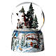 Boule à neige avec boîte à musique bonhomme de neige bois 15x10x10 cm s1