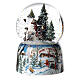 Boule à neige avec boîte à musique bonhomme de neige bois 15x10x10 cm s2
