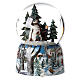 Boule à neige avec boîte à musique bonhomme de neige bois 15x10x10 cm s3