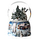 Sfera vetro Natale pupazzo neve bosco carillon 15x10x10 cm s5