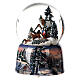 Sfera vetro Natale bosco innevato carillon 15x10x10 cm s1