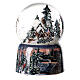 Sfera vetro Natale bosco innevato carillon 15x10x10 cm s2