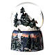 Sfera vetro Natale bosco innevato carillon 15x10x10 cm s5