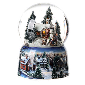 Boule à neige avec boîte à musique bonhomme de neige 15x10x10 cm
