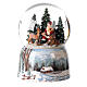 Boule à neige avec boîte à musique Père Noël dans le bois 15x10x10 cm s1