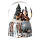 Boule à neige avec boîte à musique Père Noël dans le bois 15x10x10 cm s3