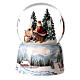 Boule à neige avec boîte à musique Père Noël dans le bois 15x10x10 cm s4