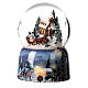 Boule à neige avec boîte à musique église et traîneau de cadeau 15x10x10 cm s3