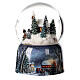 Boule à neige avec boîte à musique église et traîneau de cadeau 15x10x10 cm s5