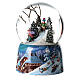 Glaskugel Weihnachten Skifahrer Spieluhr, 15x10x10 cm s1
