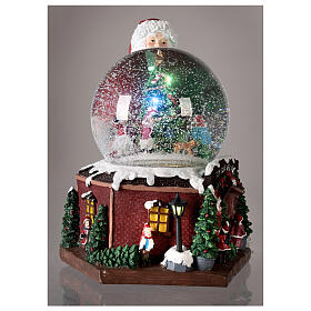 Esfera de vidrio Papá Noel led rgb música 30x28,5x23,5 cm