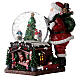 Sfera di vetro Babbo Natale led rgb musica 30x30x25 cm s7