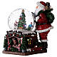 Snow globe with music box, Santa and Christmas tree, RGB LED lights, 30x30x25 cm s9