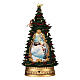 Christmas village, Christmas tree with snowman and children, snow effect, h 35 cm s5