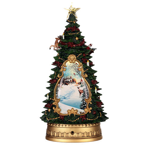 Sapin de Noël type boule à neige bonhomme de neige enfants h 35 cm 5