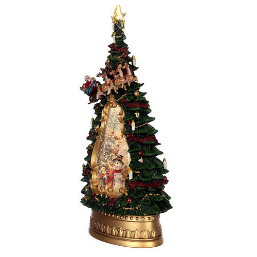 Christmas tree snow globe village snowman children snow effect h. 35 cm 3