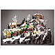 Christmas village set with ropeway, ski slope and skaters, music and lights, 40x60x50 cm s4