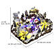 Christmas village set with ropeway, ski slope and skaters, music and lights, 40x60x50 cm s4