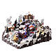 Christmas village set with ropeway, ski slope and skaters, music and lights, 40x60x50 cm s9