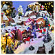 Pueblo Navidad teleférico pista de esquí patinadores música luces 40x60x50 cm s3