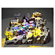 Villaggio Natale funivia pista da sci pattinatori musica luci 40x60x50 cm s2