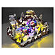 Villaggio Natale funivia pista da sci pattinatori musica luci 40x60x50 cm s6