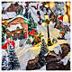 Villaggio Natale funivia pista da sci pattinatori musica luci 40x60x50 cm s7
