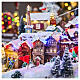 Villaggio Natale funivia pista da sci pattinatori musica luci 40x60x50 cm s9