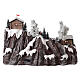 Aldeia natalina em miniatura montanha com teleférico, pista de esqui e patinadores, 40x60x45 cm s6