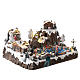 Christmas village set with ski resort and skiers, 40x60x45 cm, lights and music s4