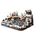 Villaggio Natale stazione sci pattinatori 40x60x45 cm luce musica s3