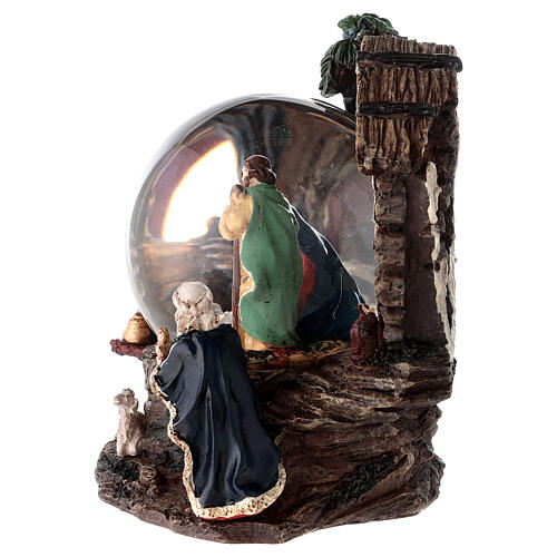 Christmas snow globe with Nativity Scene and music box 6x5x6 in 4