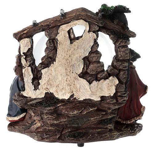 Boule à neige avec boîte à musique scène Nativité 15x15x15 cm 7