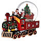 Szklana kula z pociągiem, Świętym Mikołajem, śniegiem, pozytywką, 25x20x15 cm s3