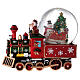 Glass snow globe Santa Claus snow train with music box 25x20x15 cm s1