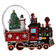 Glass snow globe Santa Claus snow train with music box 25x20x15 cm s5